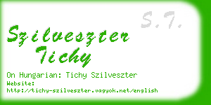 szilveszter tichy business card